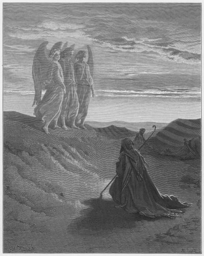 Abraham and the three Angels by Gustave Dore